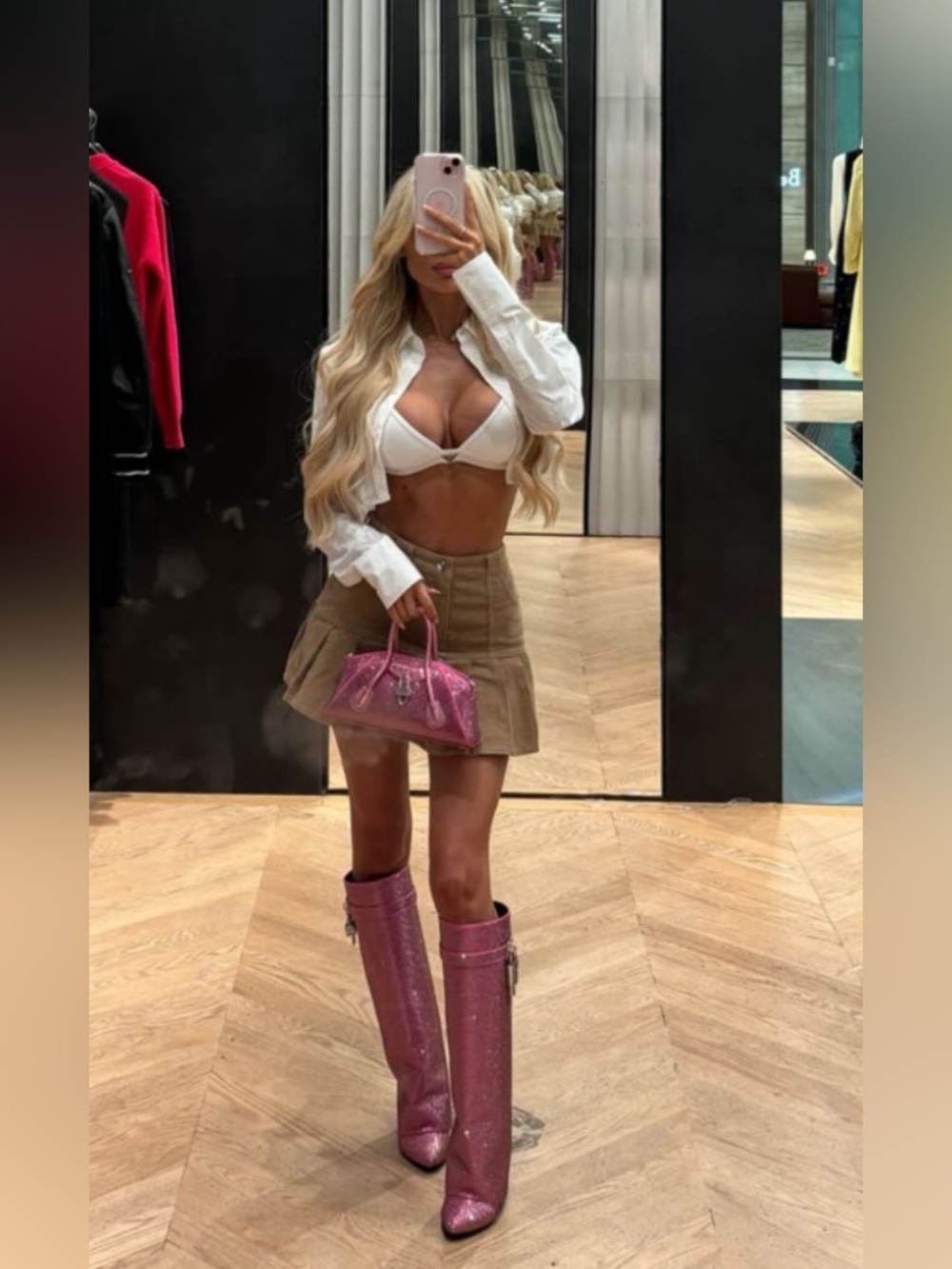 Brand New Givenchy Glittery Pink Shark Lock Boots - Picture 1 of 7